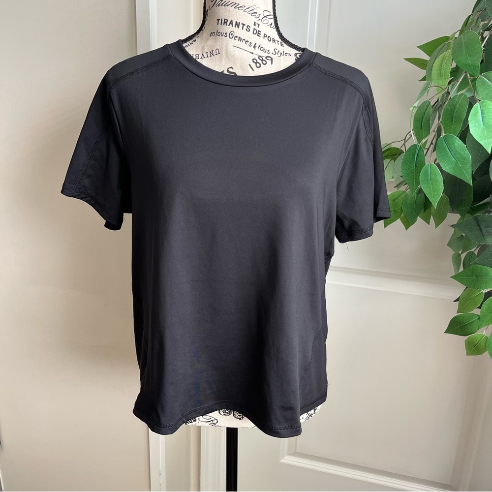 Spyder Active Mesh Insert Back Cutout T-Shirt Black Sz L